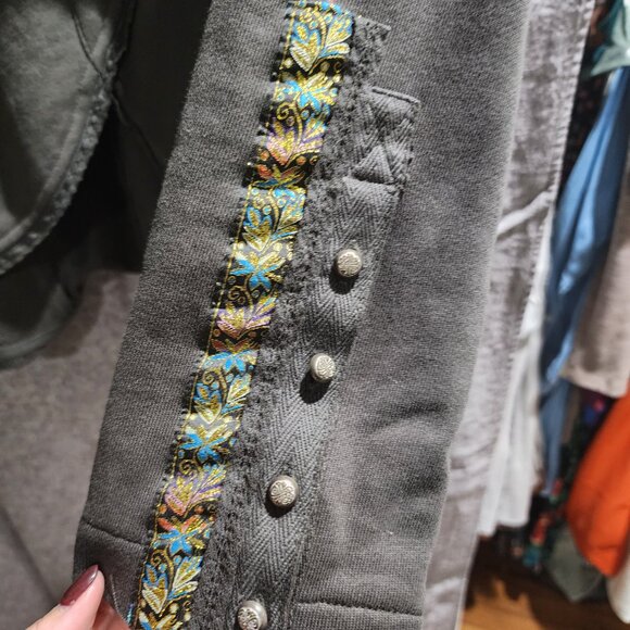 Colonel Jacket - Dressy boho knit/velvet blazer - Picture 6 of 7